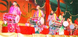 Famous dholi group from Lahore Panjtani performs at Saanjh festival in Amritsar