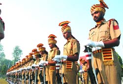 HERO WORSHIP: Police jawans pay tributes to martyrs on the occasion of Police Commemoration Day at PAP complex in Jalandhar. 