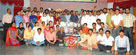 Students of the DAV College, who won prizes at the PU Zonal Festival, were honoured in the college auditorium at Abohar