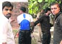 (From left) One of the students injured in the clash on the Panjab University campus on Wednesday; a cop drags a boy and tense activists on the spot.