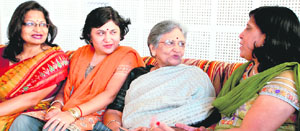 Women writers discuss their concept of woman on the sidelines of a function organised by the Haryana Sahitya Akademi in Panchkula on Wednesday.