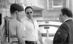 SI H.S. Sekhon, along with his advocate, enters the NCB office in Sector 2 to join the inquiry under Call for Information notice
