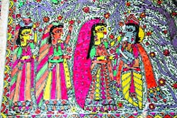 Madhubani paintings on display at Saras Mela in Dehradun. 