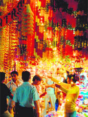 People buy electronic goods for Diwali.