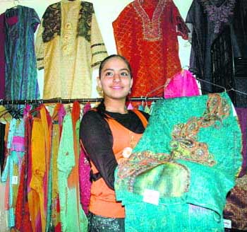 Boogie Woogie Kids Champion -2008, Isha Dang, inaugurates a three-day exhibition of designer suits and kurtis by Satinder Kaur at Hotel Aroma-22 