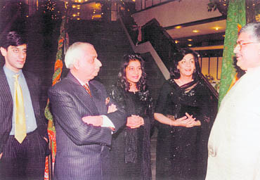Nilima with Satinder Lambah (extreme left) and daughter Diya (second from left), at a function in Bonn, 1998