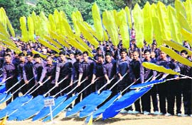 A colourful performance by Scholars Home students in Dehradun on Sunday. 