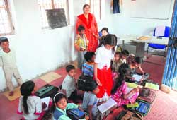 The creche being run on a piece of land in Kishangarh adjoining the IT park 