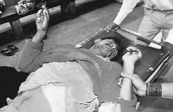 An injured being taken to General Hospital, Panchkula