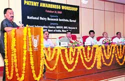 Workshop in progress on techniques and procedures for patenting in Karnal.
