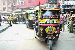 The number of autorickshaws has gone up to 10,000 in the town. 
