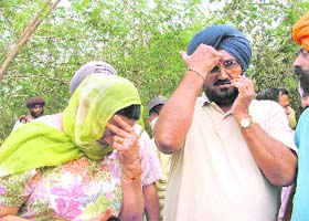 Relatives of Manjeet Khokhar, a co-pilot of the Beachcraft C-90 King Air plane which crashed in Jugiana