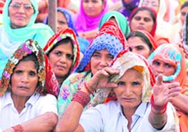 Women supporters at the rally