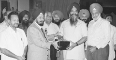 Former MP Prem Singh Chandumajra felicitated at a cultural fest at the Rajindra Gymkhana and Mahendra Club in Patiala on Sunday.