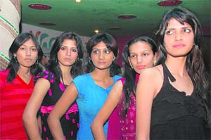 Participants at the talent hunt for Miss Uttarakhand contest in Dehradun on Sunday. 