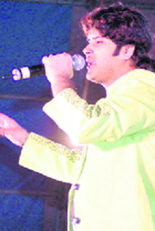 Playback singer Javed Ali performs during the Hamir Utsav at Hamirpur on Saturday night.