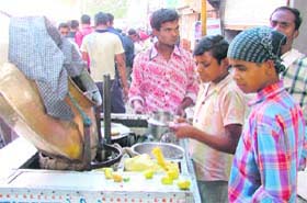 Children sell kulcha-channa in Ludhiana