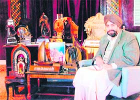 Bhupinder Singh, its owner with the shields he got during the heydays