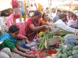 Devotees purchase commodities for Chhat puja, a popular festival in Bihar and Uttar Pradesh in which Sun god is worshipped. 