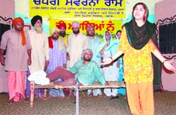 Artistes stage a play, Mitti Rudan Kare, in Bathinda