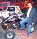 Rajiv Bali with his All-Terrain Vehicle