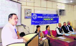 NIT director I.K. Bhat addresses the participants attending a short-term course on working and applications of electronic systems at the NIT, Hamirpur