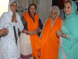 Surinder Kaur Badal, wife of Chief Minister Parkash Singh Badal, at a gurdwara in Bathinda on Wednesday.