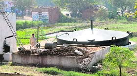 A biogas plant in Peerjain village of Fatehgarh Sahib
