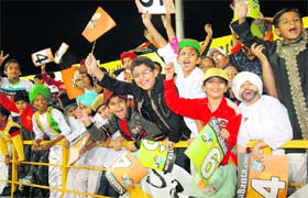 Spectators enjoy during the ICL T20 Tournament 2008 at Tau Devi Lal Stadium, Panchkula