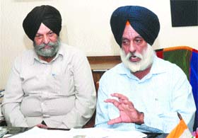 H.S. Brar, member, distribution, PSEB, talks to mediapersons in Jalandhar