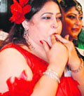 One of the participants at a costume party in Ludhiana.