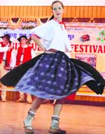 A Polish artiste performs at Ramgarhia Girls College in Ludhiana 