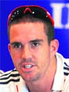 England's cricket captain Kevin Pietersen speaks during a news conference in Mumbai 