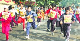 Children take part in the 12th Ryan Minithon held in Ludhiana