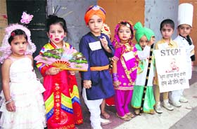 Kids at a fancy dress competition organised by VLCC Health Care