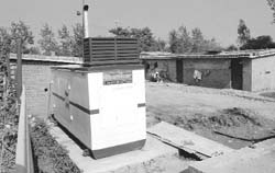 A generator set installed for illegal tenements on an agriculture land adjoining the IT Park road near Kishangarh