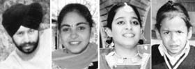 Sarbjeet, Naini, Jasleen and Japneet, who died in a road mishap in Nawashahar on Wednesday
