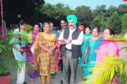 S. Deepinder Singh Dhillon, PSIDC ex-vice-chairman inaugurates the fete at GNPS, Sector 36, Chandigarh, on Saturday. 