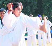 Students participate in Chandigarh State Junior Judo Championship 2008-09 held in Chandigarh on Saturday. 