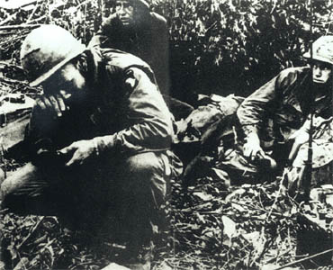 Exhausted soldiers take rest in the jungles of Burma on the Eastern Front during World War II
