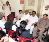 District Congress leaders at the meeting held in Bathinda