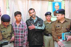 Mangal Singh and Chetan, accused in Vasant Vihar murder case, in police custody. 