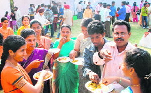 Visitors enjoy favourite Keralite dishes.