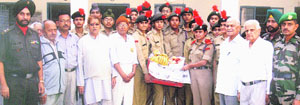 NCC cadets of BCM Arya Model Senior Secondary School visit old age home in Ludhiana.