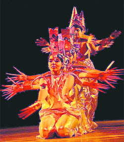 Students of Manav Mangal High School, Sector 21, Chandigarh, perform at a cultural show in Mohali.