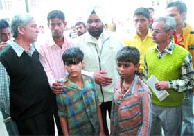 The two children rescued from a bakery in Jalandhar