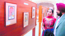 Paintings on display at the Dogra Art Museum in Jammu.