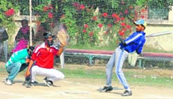 A softball match in progress in Ludhiana