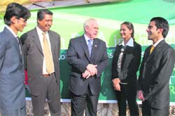 The University of the Fraser Valley delegates honour three students who bagged first position in a business simulation