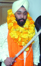 Gagandeep Singh Bindra, president of Shiromani Akali Dal (Khalsa) Delhi Pradesh, a new party, during a press conference in New Delhi on Saturday.